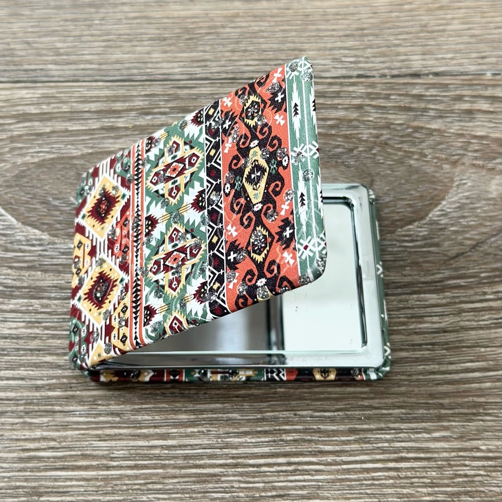 Tribal Geometric Travel Mirror